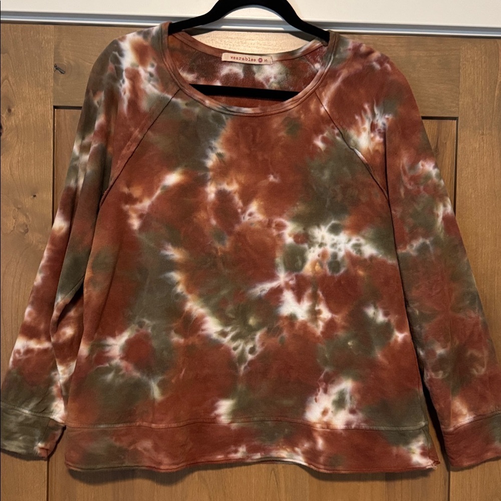 XCVI Wearables Tie dye sweatshirt Pullover Womens S Cropped Soft Cozy Loungewear